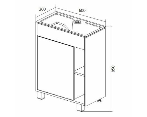 Тумба с раковиной 1MarKa Lido 60Н У83298 Белый глянец
