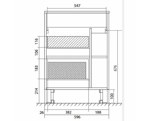 Тумба с раковиной 1MarKa Lido 60Н У83298 Белый глянец