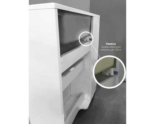 Тумба с раковиной 1MarKa Mira 60Н У83301 Белый глянец