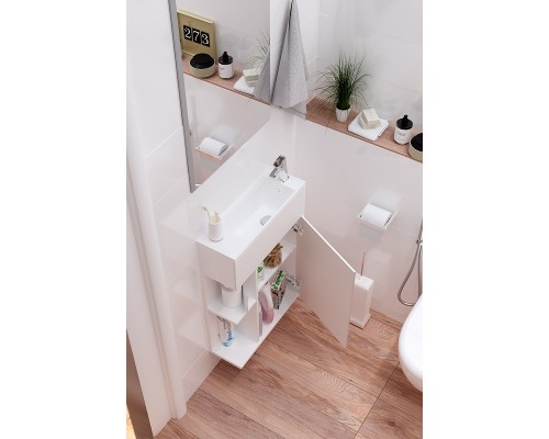 Тумба с раковиной 1MarKa Stretto 50П У94716 подвесная Белый глянец