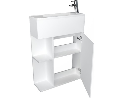 Тумба с раковиной 1MarKa Stretto 50П У94716 подвесная Белый глянец