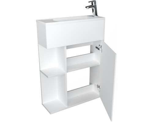 Тумба с раковиной 1MarKa Stretto 60П У94717 подвесная Белый глянец