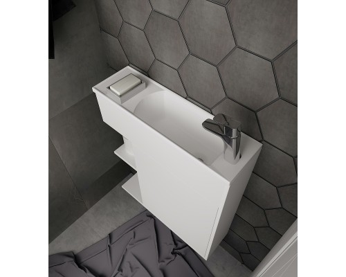 Тумба с раковиной 1MarKa Stretto 60П У94717 подвесная Белый глянец