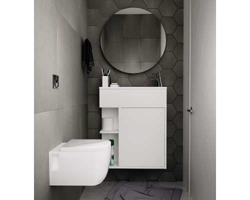 Тумба с раковиной 1MarKa Stretto 60П У94717 подвесная Белый глянец