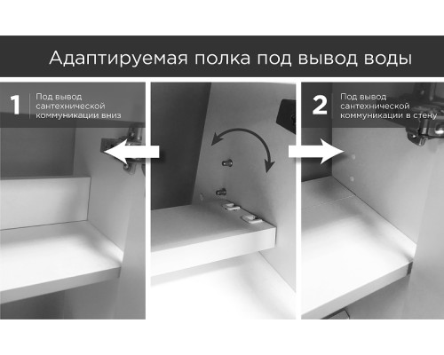 Тумба с раковиной 1MarKa Stretto 60П У94717 подвесная Белый глянец