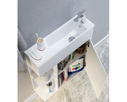 Тумба с раковиной 1MarKa Stretto 70П У94633 подвесная Белый глянец