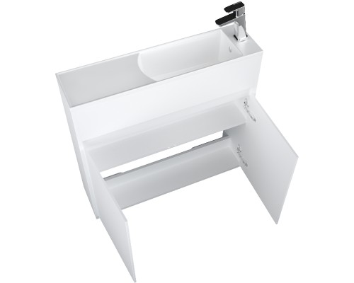 Тумба с раковиной 1MarKa Stretto 80П У92325 подвесная Белый глянец