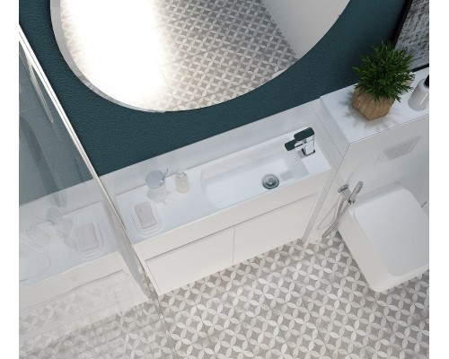 Тумба с раковиной 1MarKa Stretto 80П У92325 подвесная Белый глянец