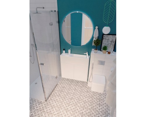 Тумба с раковиной 1MarKa Stretto 80П У92325 подвесная Белый глянец