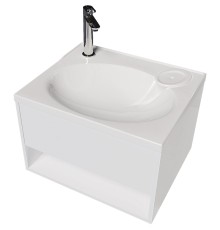 Тумба с раковиной 1MarKa Naomi 60 Ц0000004297 подвесная Белый глянец