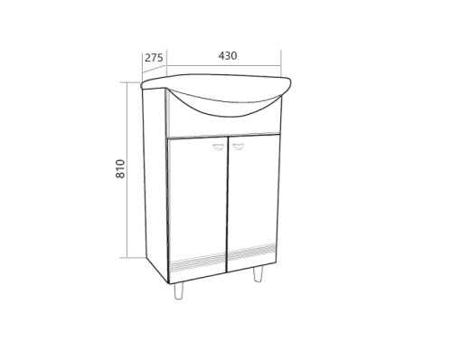 Тумба под раковину 1MarKa Story 45Н У99313 Белый глянец