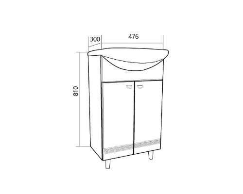 Тумба под раковину 1MarKa Story 50Н У99314 Белый глянец