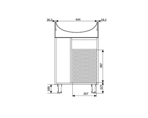 Тумба под раковину 1MarKa Story 55Н L У99315 Белый глянец