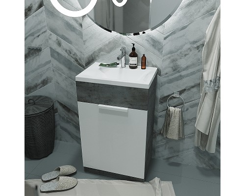 Тумба с раковиной 1MarKa Revo 50H У99086 Бетон темно-серый