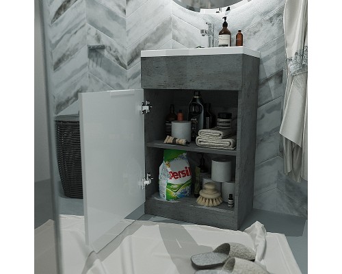 Тумба с раковиной 1MarKa Revo 50H У99086 Бетон темно-серый