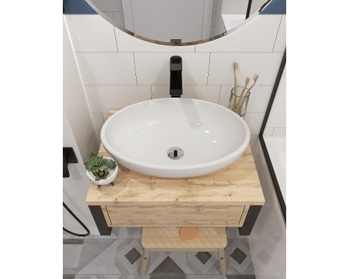 Тумба под раковину 1MarKa Grunge Loft 60П Ц0000001580 подвесная Дуб вотан