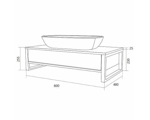 Тумба под раковину 1MarKa Grunge Loft 60П Ц0000001579 подвесная Дуб намибия
