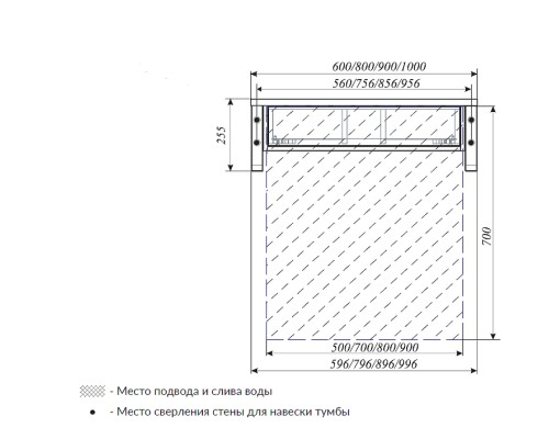 Тумба под раковину 1MarKa Grunge Loft 60П Ц0000001579 подвесная Дуб намибия