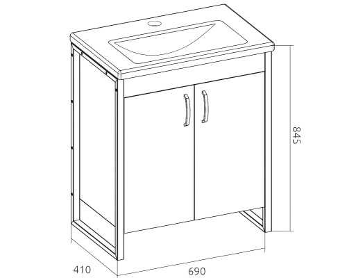 Тумба под раковину 1MarKa Grunge Loft 70Н Ц0000008499 Дуб вотан