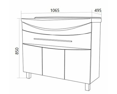 Тумба под раковину 1MarKa Lina Classic New 105Н У94491 Белый глянец