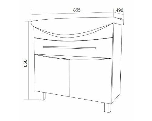 Тумба под раковину 1MarKa Lina New 85Н У94493 Белый глянец