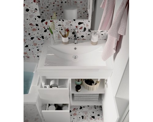 Тумба под раковину 1MarKa Cube 75Н У79532 Белый глянец