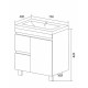 Тумба под раковину 1MarKa Cube 75Н У79532 Белый глянец