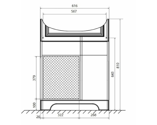 Тумба под раковину 1MarKa Прованс New 65Н У94488 Белый глянец
