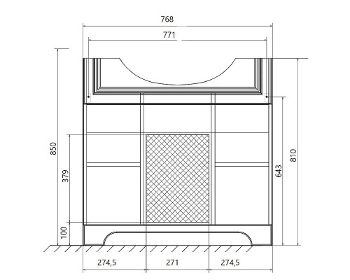 Тумба под раковину 1MarKa Прованс New 80Н У94490 Белый глянец