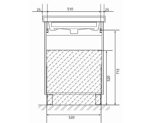 Тумба под раковину 1MarKa Gaula 60Н У92545 Графит матовый