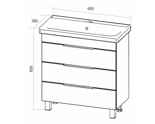 Тумба под раковину 1MarKa Gaula 60Н У92515 White
