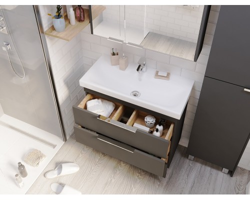 Тумба под раковину 1MarKa Gaula 80Н У92547 Графит матовый