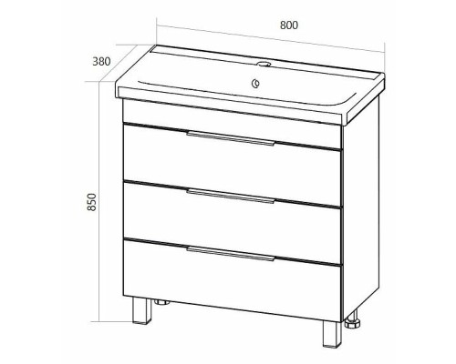 Тумба под раковину 1MarKa Gaula 80Н У92517 White