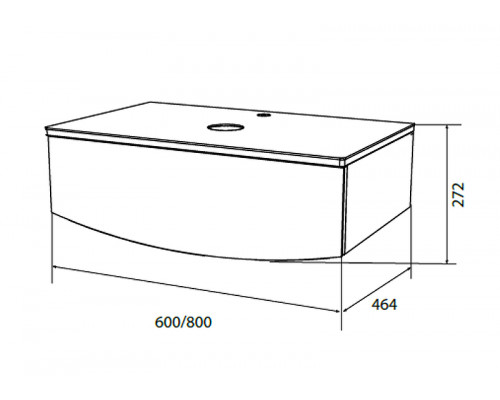 Тумба под раковину 1MarKa Nega 60П Ц0000002812 подвесная Белый глянец