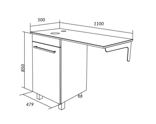 Тумба под раковину 1MarKa Wash 48Н Ц0000002638 Белый глянец