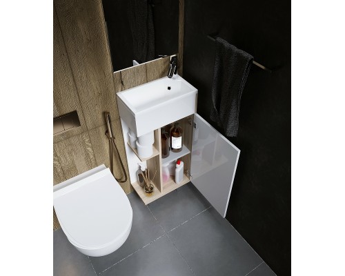 Тумба с раковиной 1MarKa Laura 40Н R У85931 Дуб сонома Белый глянец