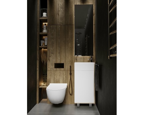 Тумба с раковиной 1MarKa Laura 40Н R У85931 Дуб сонома Белый глянец