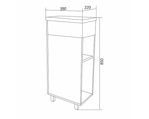 Тумба с раковиной 1MarKa Laura 40Н R У85931 Дуб сонома Белый глянец