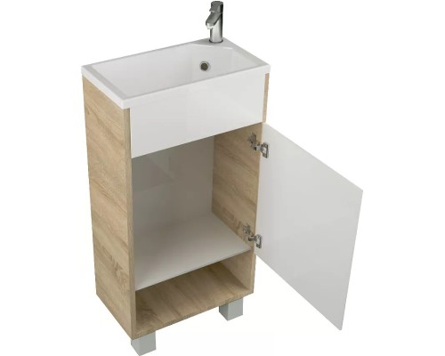 Тумба с раковиной 1MarKa Lira 40Н R У85923 Дуб сонома Белый глянец