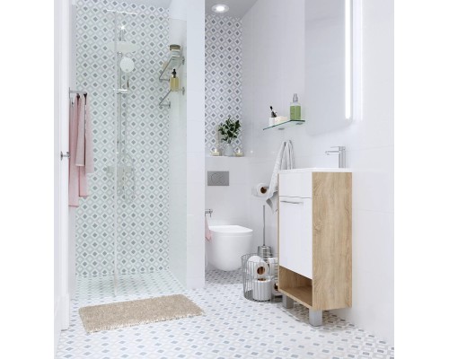 Тумба с раковиной 1MarKa Lira 40Н R У85923 Дуб сонома Белый глянец