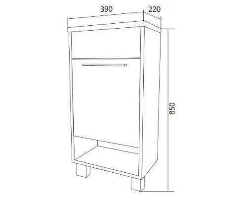 Тумба с раковиной 1MarKa Lira 40Н R У85923 Дуб сонома Белый глянец