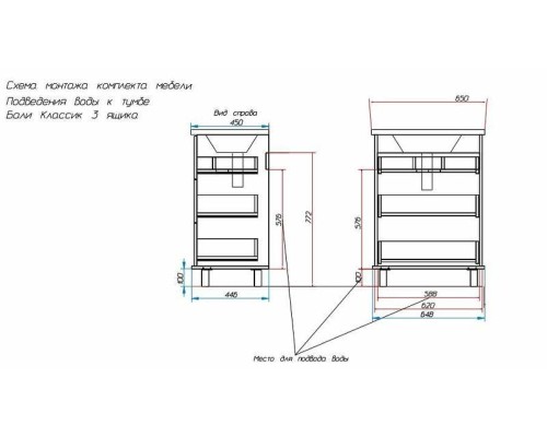 Тумба с раковиной Эстет Bali Classic 65 ФР-00002142 Белая