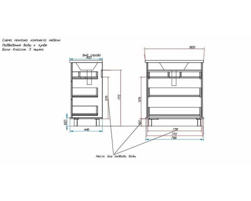 Тумба с раковиной Эстет Bali Classic 80 ФР-00002233 Белая