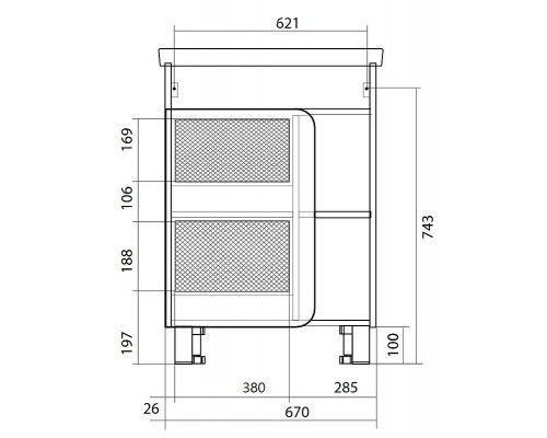 Тумба под раковину 1MarKa Nuvo 70 У76063 Дуб сонома