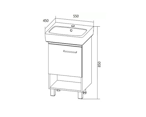 Тумба под раковину 1MarKa Tera 55 У76066 Дуб Сонома