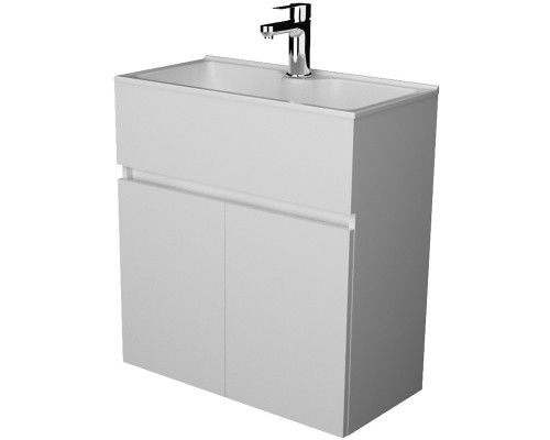 Тумба с раковиной 1MarKa Mira 60 У75328 подвесная Белая глянцевая