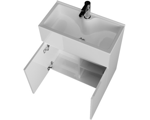 Тумба с раковиной 1MarKa Mira 60 У75328 подвесная Белая глянцевая