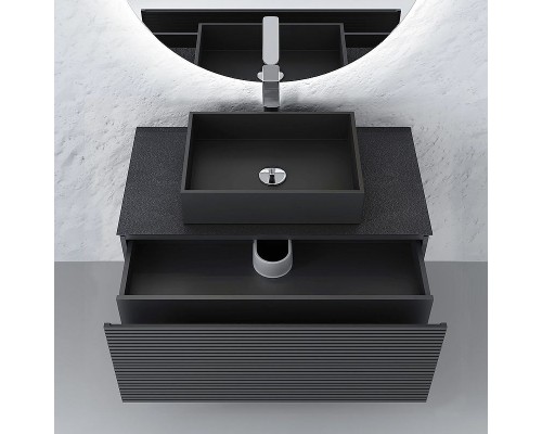 Тумба под раковину Jorno Stone 100 Stn.01.100/P/A/JR подвесная Антрацит