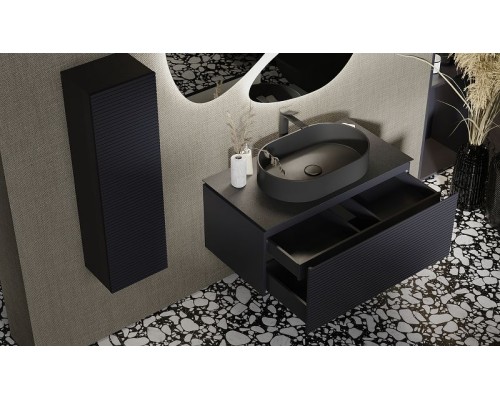 Тумба под раковину Jorno Stone 100 Stn.01.100/P/A/JR подвесная Антрацит