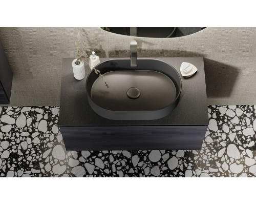 Тумба под раковину Jorno Stone 100 Stn.01.100/P/A/JR подвесная Антрацит